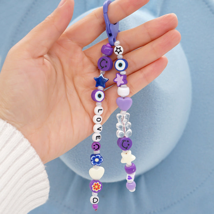 Jewelry WholesaleWholesale Boho Beads Acrylic Beaded Keychain JDC-KC-Yuxz005 Keychains 煜星珠 %variant_option1% %variant_option2% %variant_option3%  Factory Price JoyasDeChina Joyas De China