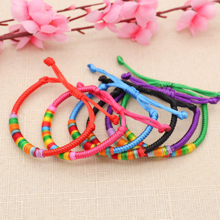 Wholesale Multicolored Rope Braided Adjustable Bracelet MOQ≥2 JDC-BT-GeEr005