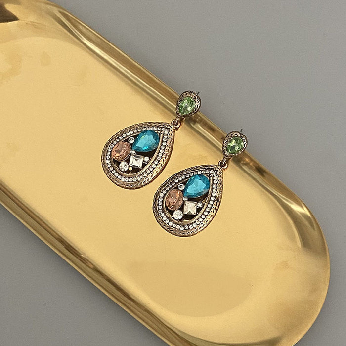 Pendientes de diamantes de agua de agua vintage al por mayor JDC-ES-Lium053