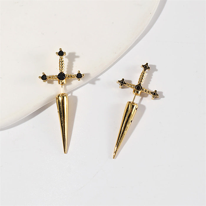 Wholesale Earrings Alloy Sword Ear Stud Dagger JDC-ES-DLN001