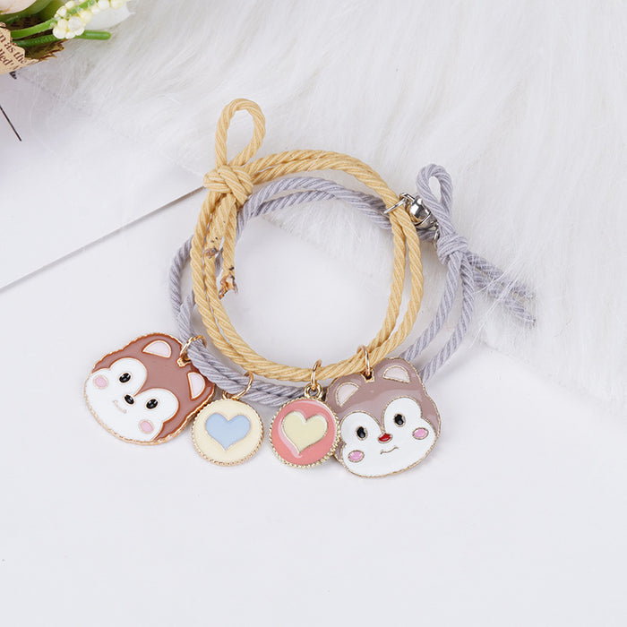 Wholesale Bracelet alloy rubber band cute cartoon magnet magnet hair tie (M) MOQ≥2 JDC-BT-YongY023