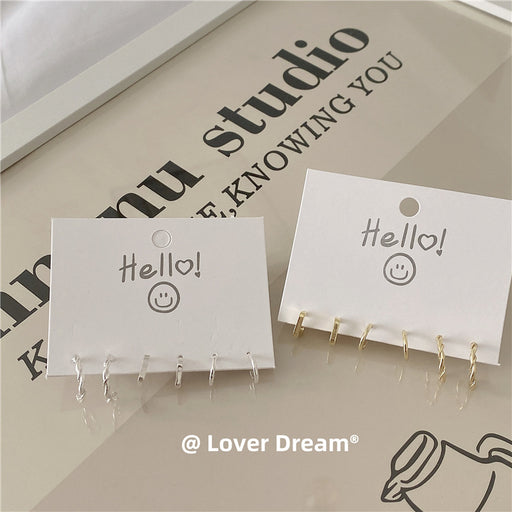 Jewelry WholesaleWholesale Retro Geometric Metal Stud Earrings Set of 6 Pieces JDC-ES-Lfm004 Earrings 珞芙梦 %variant_option1% %variant_option2% %variant_option3%  Factory Price JoyasDeChina Joyas De China