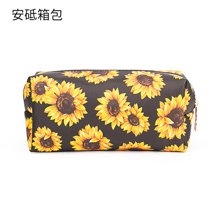 Wholesale Sunflower Cosmetic Bags Large Capacity Storage Bag MOQ≥3 JDC-CB-AD001