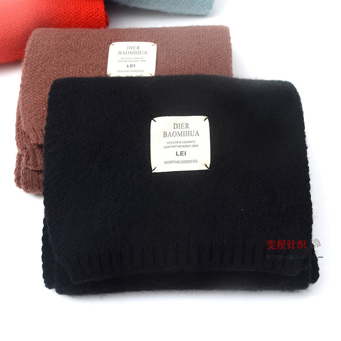 Wholesale Scarf Acrylic Cotton Winter Thickening Warm Knit Solid Color JDC-SF-hengc008