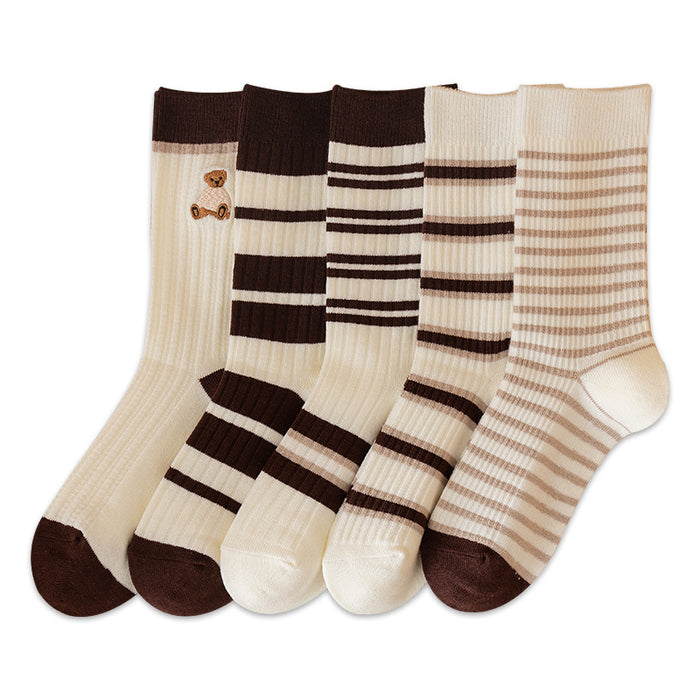 Wholesale Sock Cotton Sweat Absorbing Socks Striped MOQ≥2 JDC-SK-CYu021