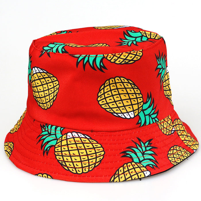 Wholesale Double Sided Pineapple Bucket Hat Surf Sun Protection Sun Hat JDC-FH-YFan003