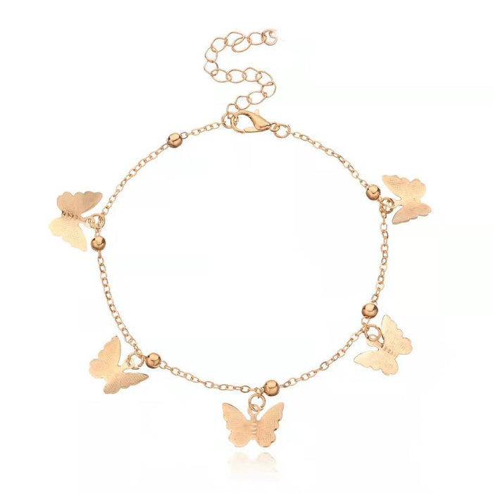 Wholesale Small Fresh Butterfly Anklet Women's Beach Footwear JDC-AS-ChuJ001