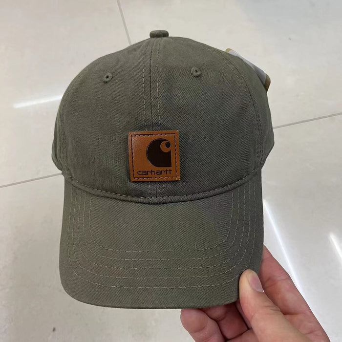 Wholesale Solid Color Leather Label Cotton Baseball Hat JDC-FH-Qiluan001