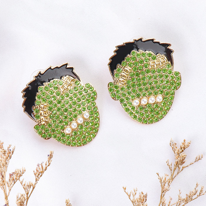 Wholesale Earrings Alloy Halloween Hulk Ear Studs JDC-ES-JJ253