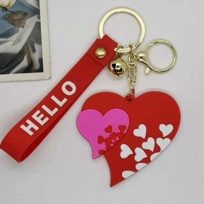 Wholesale cute creative simulation fruit ice cream donut peach heart keychain MOQ≥2 JDC-KC-JuShu013