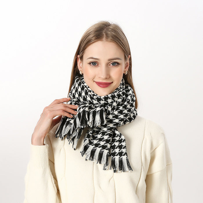 Wholesale Scarf Imitation Cashmere Houndstooth Thick Thick Warm Long Scarf JDC-SF-Randai002