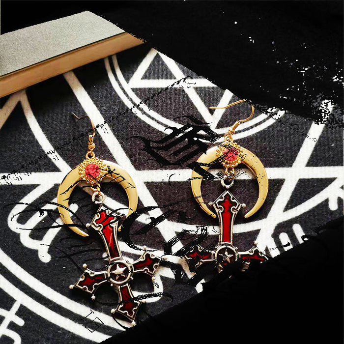 Jewelry WholesaleWholesale horn inverted cross alloy earrings JDC-ES-YYFF003 Earrings 燕羽飞飞 %variant_option1% %variant_option2% %variant_option3%  Factory Price JoyasDeChina Joyas De China