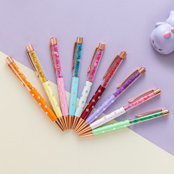 Wholesale Ballpoint Pen Metal Dried Flower Gel Pen JDC-BP-HongD002