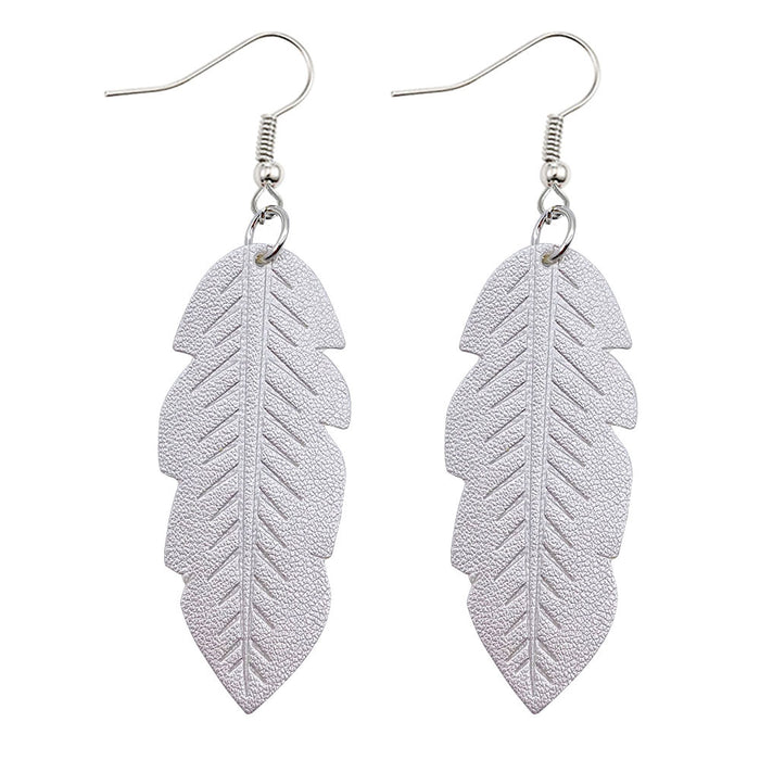 Jewelry WholesaleWholesale Leaf Color PU Leather Earrings MOQ≥2 JDC-ES-Chengy018 Earrings Chengy %variant_option1% %variant_option2% %variant_option3%  Factory Price JoyasDeChina Joyas De China