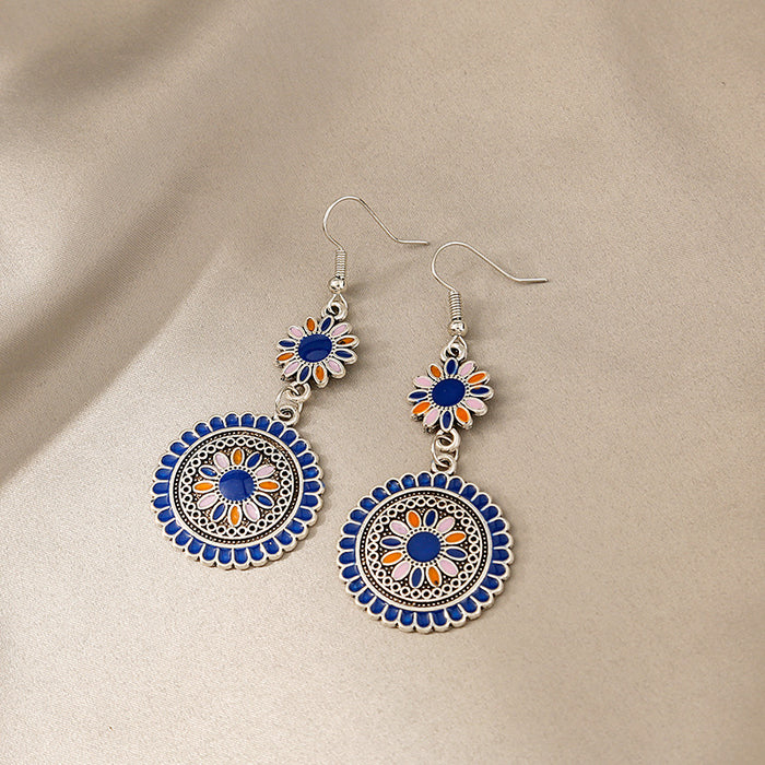 Wholesale Vintage Boho Earrings Alloy Drip Oil JDC-ES-Mdd019