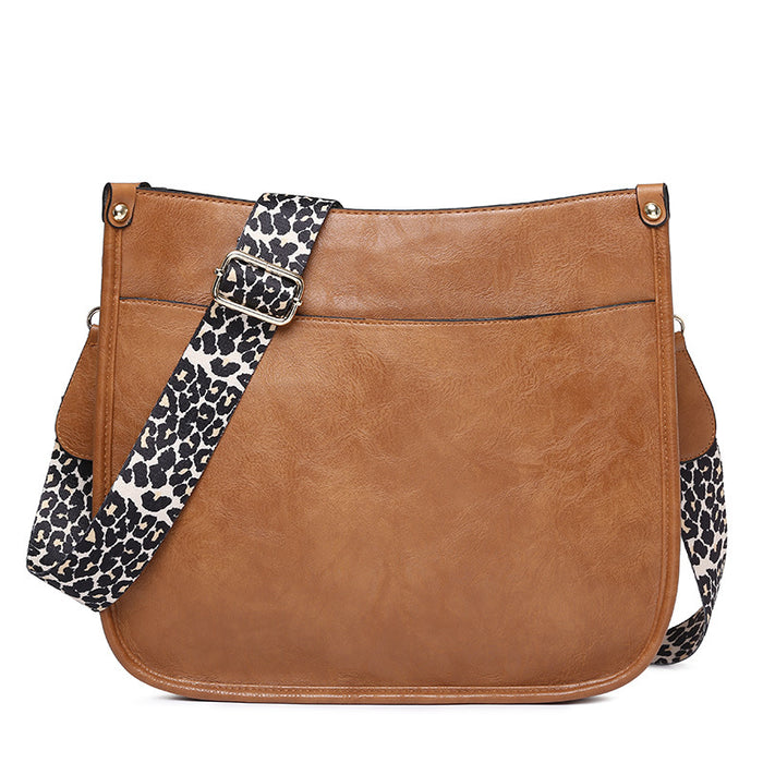 Wholesale Shoulder Bag PU Solid Color Leopard Print Shoulder Strap JDC-SD-ZLD002