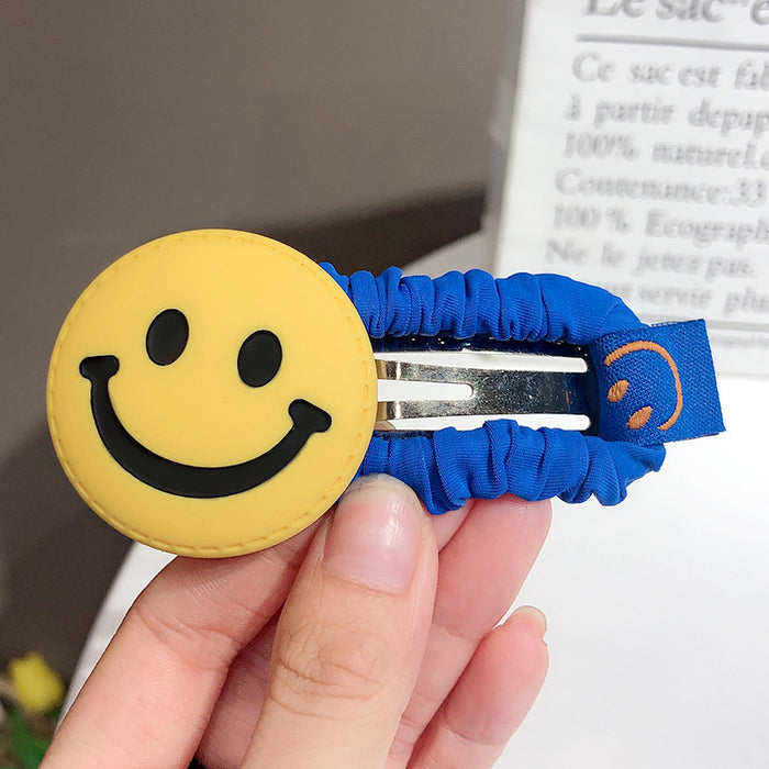 Wholesale Colored Frilled Edge Clip Large Smiley Hair Clip JDC-HC-HShi004