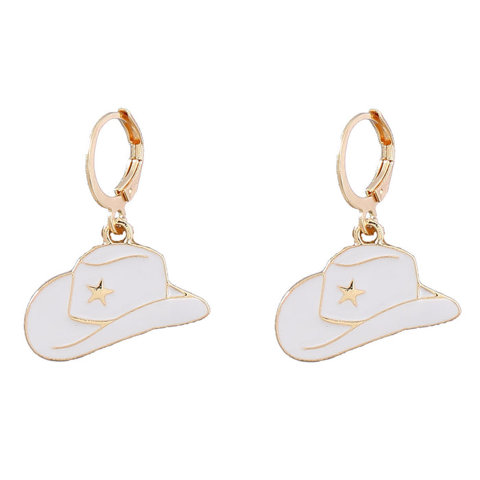 Wholesale Earrings Alloy Drip Cowboy Hat Fashion JDC-ES-JL1054