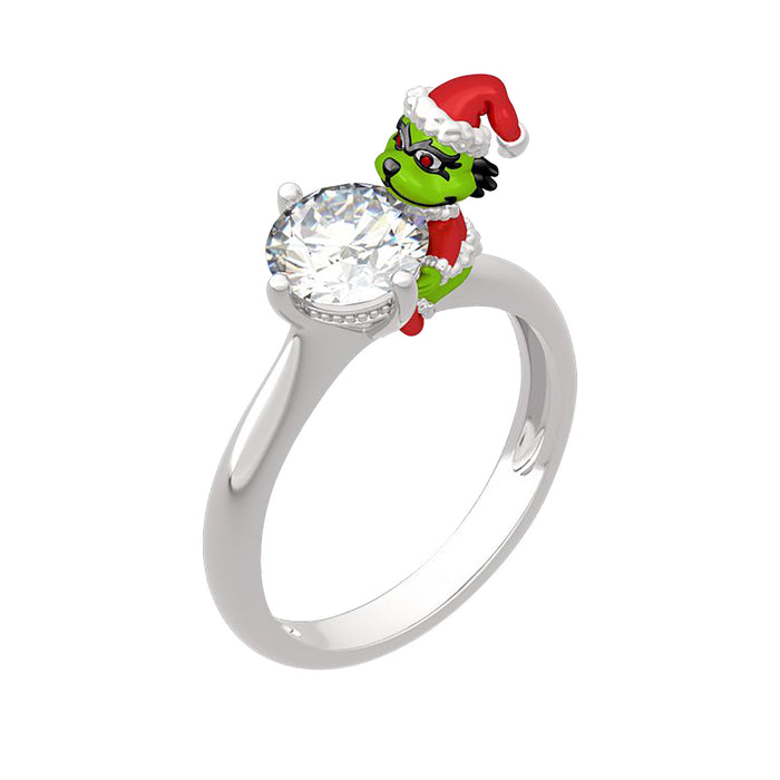 Wholesale Rings Alloy Cute Cartoon Dinosaur Christmas MOQ≥5 JDC-RS-YunM001