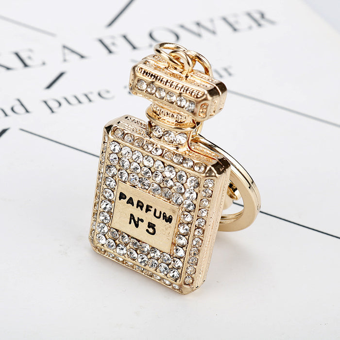 Wholesale Rhinestone Car Ornament Keychain Full Diamond Perfume Bottle (F) JDC-KC-AWen014