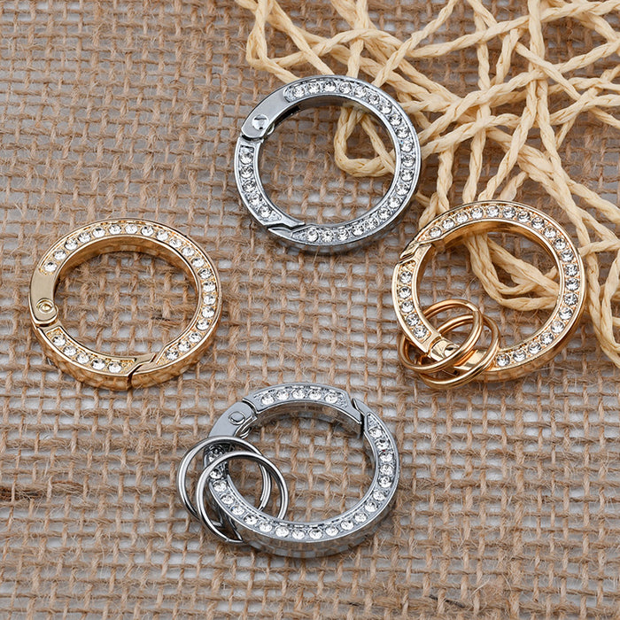 Wholesale Keychain Metal Creative Diamond Spring Ring MOQ≥2 JDC-KC-XSYZ001