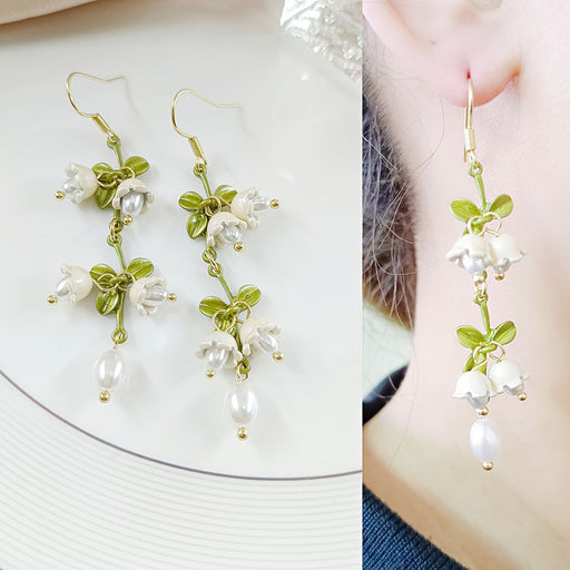 Jewelry WholesaleWholesale vintage green orchid flower alloy earrings JDC-ES-HZQ008 Earrings 青之荷 %variant_option1% %variant_option2% %variant_option3%  Factory Price JoyasDeChina Joyas De China