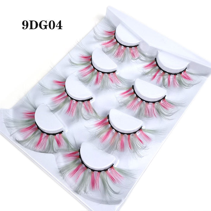 Wholesale Christmas 3D Color Thick Exaggerated False Eyelashes MOQ≥3 JDC-EY-ZXin005