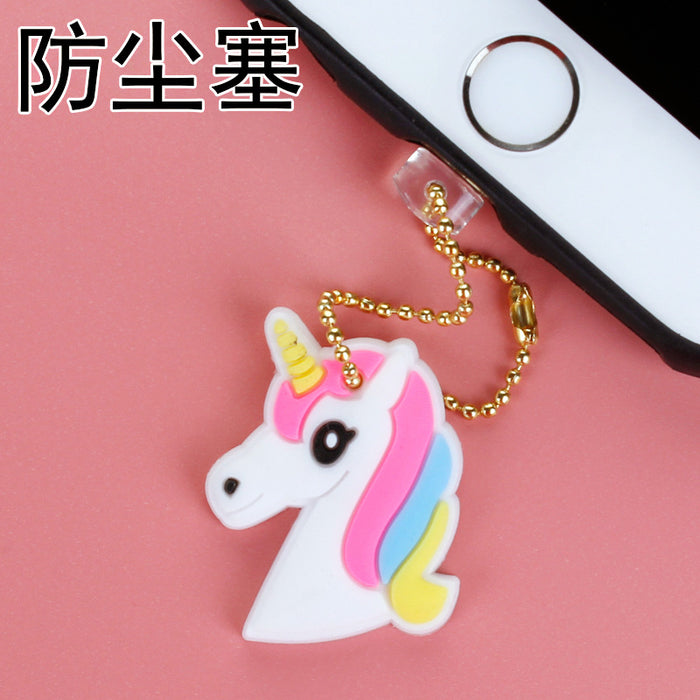 Wholesale Mobile Phone Dust Plug PVC Cute Unicorn Pendant MOQ≥3 JDC-PC-ZhongJ005