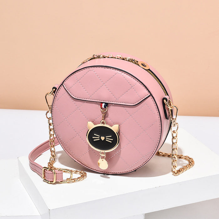 Wholesale Shoulder Bag PU Round Chain Crossbody Portable JDC-SD-Zhip005