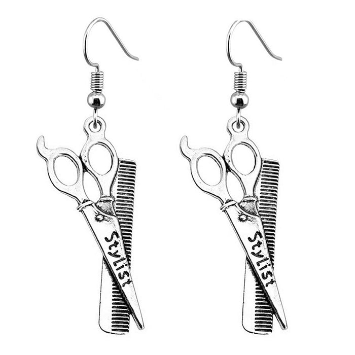 Wholesale Stylist Scissor Alloy Earrings MOQ≥2 JDC-ES-Caitao008