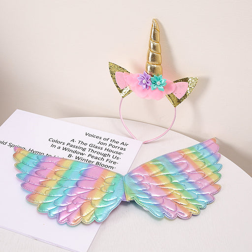 Jewelry WholesaleWholesale Seven Colored Angel Wings Kids Birthday Party Wings Accessories MOQ≥3 JDC-HD-Hanshie006 Headband 韩施儿 %variant_option1% %variant_option2% %variant_option3%  Factory Price JoyasDeChina Joyas De China