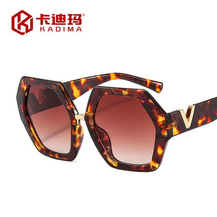 Wholesale plain makeup sunglasses with irregular large frame JDC-SG-XIa024