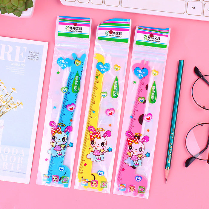 Wholesale Ruler Plastic 15cm Giraffe Cute MOQ≥2 JDC-RR-LGT002