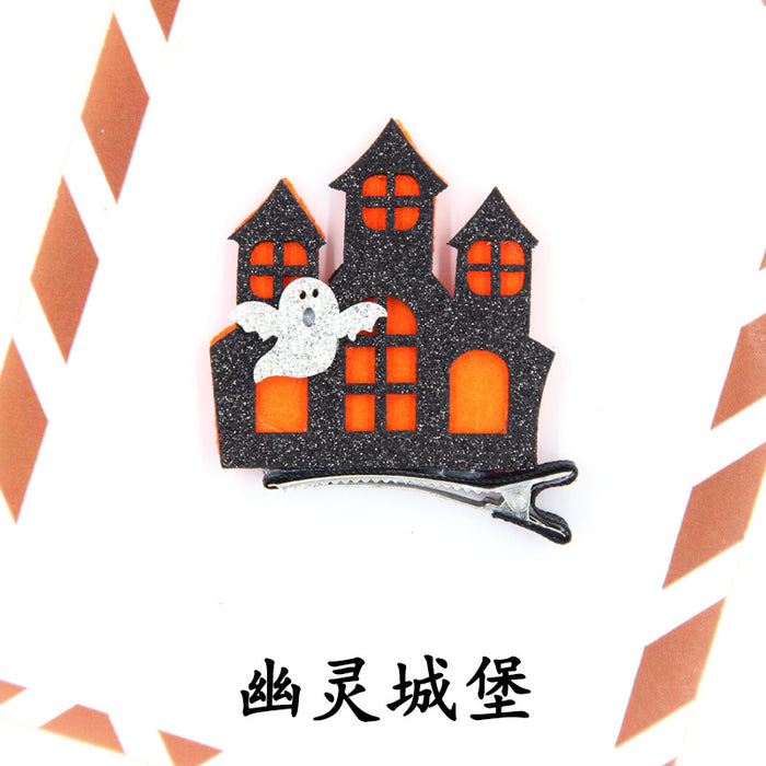 Wholesale Hair Clips Felt Metal Halloween Spooky Castle Bat MOQ≥2 JDC-HC-YiQ001