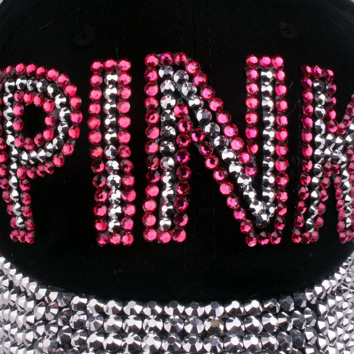 Wholesale Diamond Baseball Cap PINK Letter Peaked Cap MOQ≥2 JDC-FH-TMa004