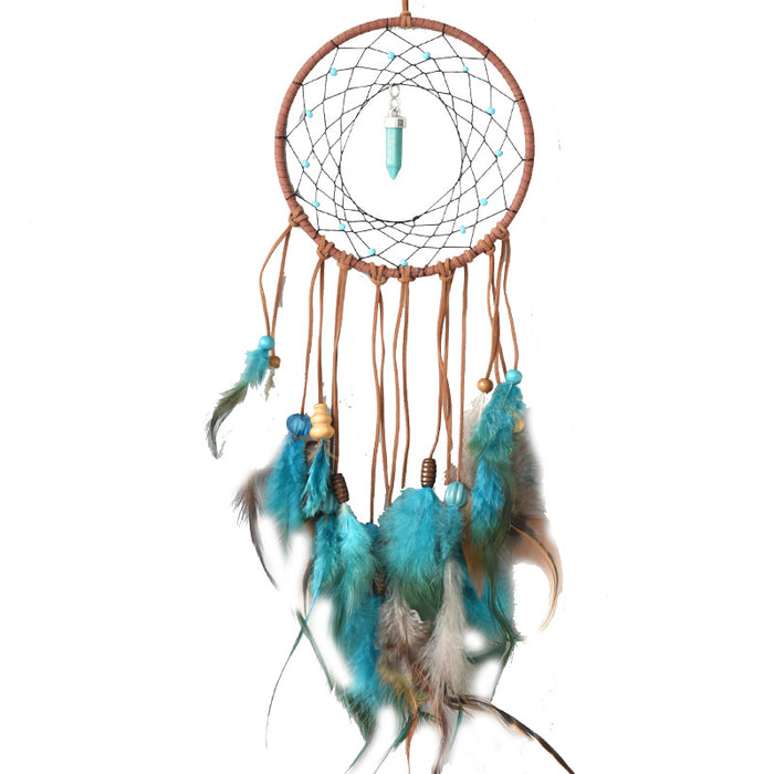 Wholesale Feather Wooden Bead Woven Dreamcatcher JDC-DC-WEC001