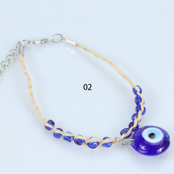 Jewelry WholesaleWholesale blue eye lucky grass knit bracelet JDC-BT-Yiye012 Bracelet 益烨 %variant_option1% %variant_option2% %variant_option3%  Factory Price JoyasDeChina Joyas De China