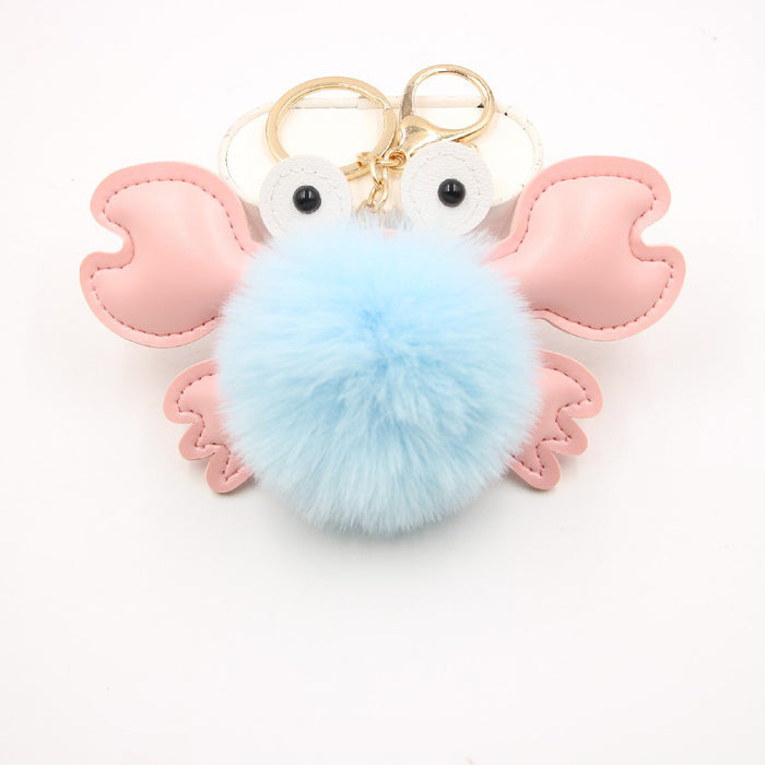 Jewelry WholesaleWholesale crab alloy imitation hair hair ball pendant pom pom keychain JDC-KC-Zuge020 Keychains 祖格 %variant_option1% %variant_option2% %variant_option3%  Factory Price JoyasDeChina Joyas De China