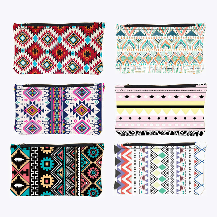 Wholesale Wallet PU Short Ethnic Style Print Zipper MOQ≥3 JDC-WT-Dengxin014