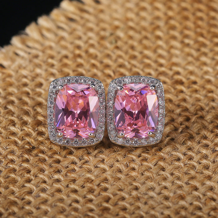 Wholesale pink Zircon Earrings JDC-ES-ery001