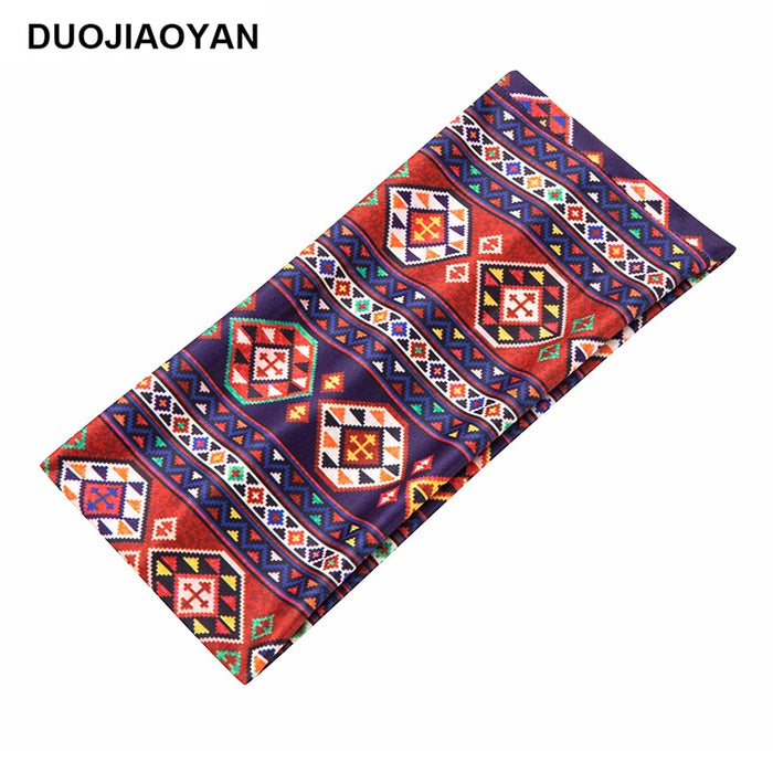 Wholesale Stretch Printed Headband Ethnic Style Pattern Wide Side Hairband MOQ≥3 JDC-HD-Jiaoy016