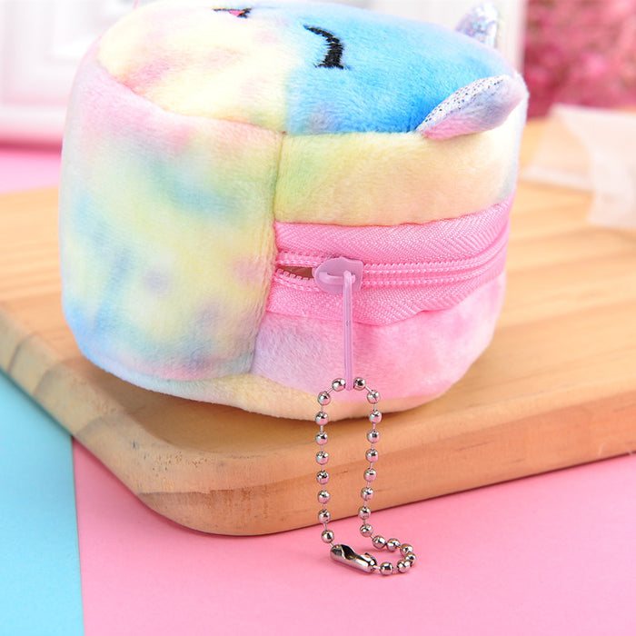 Wholesale Mini Colorful Three-dimensional Round Plush Coin Cute Keychain JDC-KC-RJ001