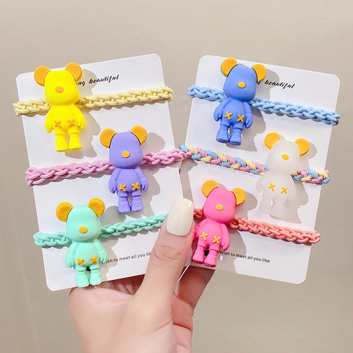 Jewelry WholesaleWholesale spring color violent bear head rope cute cartoon girl hair ring JDC-HS-I411 Hair Scrunchies 溪南 %variant_option1% %variant_option2% %variant_option3%  Factory Price JoyasDeChina Joyas De China