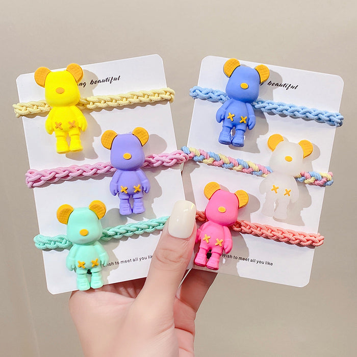 Jewelry WholesaleWholesale spring color violent bear head rope cute cartoon girl hair ring JDC-HS-I411 Hair Scrunchies 溪南 %variant_option1% %variant_option2% %variant_option3%  Factory Price JoyasDeChina Joyas De China