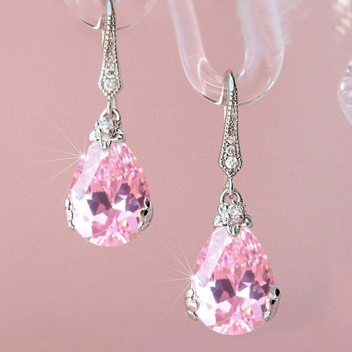 Wholesale Earrings Copper Zircon Drop Shape MOQ≥2 JDC-PREMCAOS-ES-013