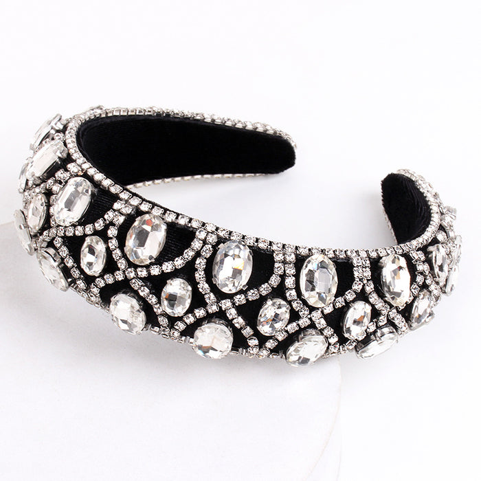 Wholesale Sponge Eight Figure Crystal Headband Hair Accessories JDC-HD-ZXI004