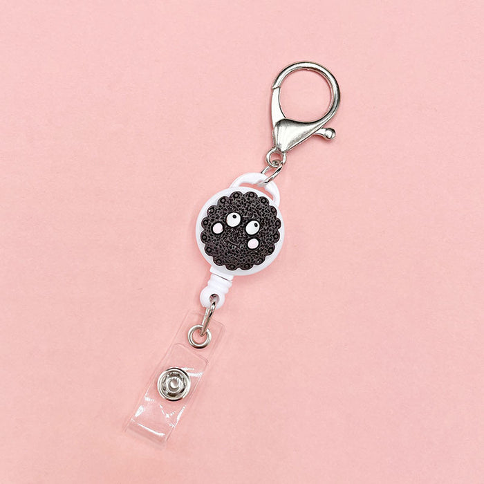 Wholesale Keychains Plastic Silicone Cute Cartoon Retractable Pull Buckle Round Cable Puller (M) MOQ≥2 JDC-KC-DKWH006