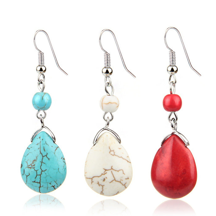 Wholesale red Turquoise Earrings JDC-ES-ery011