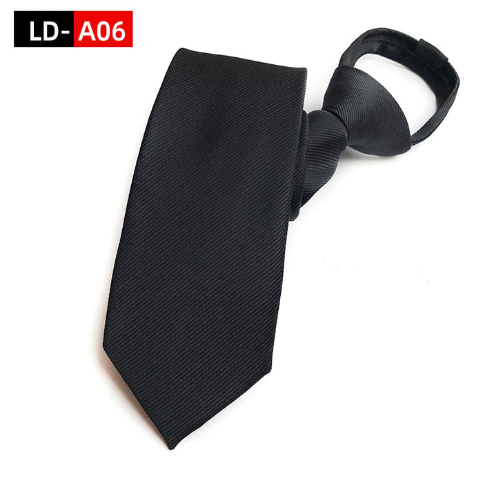 Wholesale Men's Business Tie Zipper Tie Lazy Free Knot Tie JDC-TIE-YonF006