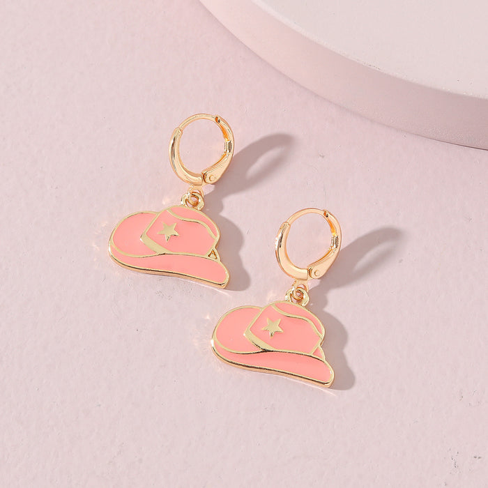 Wholesale Earrings Alloy Ceramic Hat Earrings MOQ≥2 JDC-ES-Yihan003